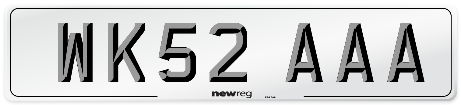 WK52 AAA Number Plate from New Reg